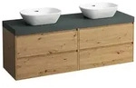 LAUFEN Lani Waschtischplatte mit Unterschrank 1570mm, mit Ausschnitt links und rechts