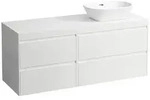 LAUFEN Lani Waschtischplatte mit Unterschrank 1370mm, mit Ausschnitt rechts - wei&szlig;