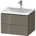 Duravit L-Cube c-shaped Badm&ouml;bel-Set 600mm Flannel Grey Hochglanz - Flannel...