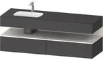 Duravit Collection One Einbauwaschtisch mit Unterbau 1600mm - Graphit Matt Dekor