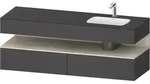Duravit Collection One Einbauwaschtisch mit Unterbau 1600mm - Graphit Matt Dekor