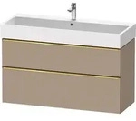 Duravit D-Neo Waschtischunterbau wandh&auml;ngend mit M&ouml;belgriff Gold poliert -...