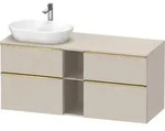 Duravit D-Neo Konsolenwaschtischunterbau mit M&ouml;belgriff Gold poliert - Taupe