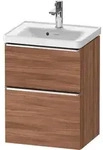 Duravit D-Neo Waschtischunterbau wandh&auml;ngend mit M&ouml;belgriff chrom - Nussbaum...