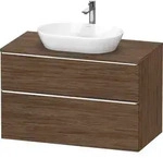 Duravit D-Neo Konsolenwaschtischunterbau mit M&ouml;belgriff chrom - nussbaum dunkel