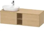 Duravit D-Neo Konsolenwaschtischunterbau mit M&ouml;belgriff Gold poliert - Eiche...
