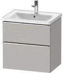 Duravit D-Neo Waschtischunterbau wandh&auml;ngend mit M&ouml;belgriff chrom - Betongrau...