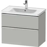 Duravit D-Neo Waschtischunterbau wandh&auml;ngend mit M&ouml;belgriff chrom - Betongrau...