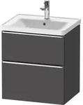 Duravit D-Neo Waschtischunterbau wandh&auml;ngend mit M&ouml;belgriff chrom - Graphit...