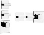Gessi Rettangolo Wellness Unterputz-Thermostat f&uuml;r 2 Verbraucher, 3/4 -...