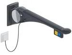 HEWI Serie 802 LifeSystem St&uuml;tzklappgriff Premium, anthrazit gl&auml;nzend / anthrazit