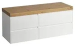 LAUFEN Lani Waschtischplatte mit Unterschrank 1370mm, ohne Ausschnitt - wei&szlig; matt
