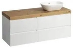 LAUFEN Lani Waschtischplatte mit Unterschrank 1370mm, mit Ausschnitt rechts - wei&szlig;
