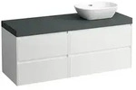 LAUFEN Lani Waschtischplatte mit Unterschrank 1370mm, mit Ausschnitt rechts - wei&szlig;