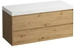 LAUFEN Lani Waschtischplatte mit Unterschrank 1185mm, ohne Ausschnitt - wildeiche