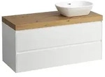LAUFEN Lani Waschtischplatte mit Unterschrank 1185mm, mit Ausschnitt rechts - wei&szlig;
