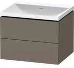 Duravit L-Cube c-shaped Badm&ouml;bel-Set 600mm Flanney Grey Seidenmatt - Flannel...
