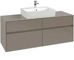 Villeroy & Boch Collaro Waschtischunterschrank 1400 x 500 x 548mm - Wine Red