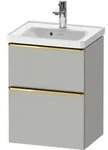 Duravit D-Neo Waschtischunterbau wandh&auml;ngend mit M&ouml;belgriff Gold poliert -