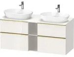 Duravit D-Neo Konsolenwaschtischunterbau mit M&ouml;belgriff Gold poliert - Wei&szlig;