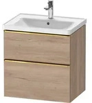 Duravit D-Neo Waschtischunterbau wandh&auml;ngend mit M&ouml;belgriff Gold poliert -...
