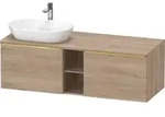 Duravit D-Neo Konsolenwaschtischunterbau mit M&ouml;belgriff Gold poliert - eiche