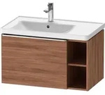 Duravit D-Neo Waschtischunterbau wandh&auml;ngend mit M&ouml;belgriff chrom - Nussbaum...
