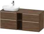 Duravit D-Neo Konsolenwaschtischunterbau mit M&ouml;belgriff chrom - nussbaum dunkel