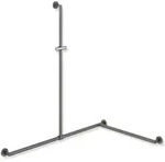 HEWI System 900 Duschhandlauf mit verschiebbarer Brausehalterstange, 1250/1185/765mm