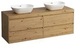 LAUFEN Lani Waschtischplatte mit Unterschrank 1570mm, mit Ausschnitt links und rechts