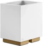 Gessi Rettangolo Stand-Glashalter Becher wei&szlig; - warm bronze PVD