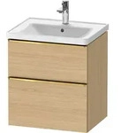 Duravit D-Neo Waschtischunterbau wandh&auml;ngend mit M&ouml;belgriff Gold poliert -...
