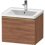 Duravit D-Neo Waschtischunterbau wandh&auml;ngend mit M&ouml;belgriff Gold poliert -...