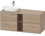 Duravit D-Neo Konsolenwaschtischunterbau mit M&ouml;belgriff Edelstahl geb&uuml;rstet -...