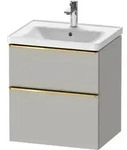 Duravit D-Neo Waschtischunterbau wandh&auml;ngend mit M&ouml;belgriff Gold poliert -