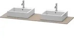 Duravit Xsquare Konsole mit zwei Ausschnitten XS063H, 1600 x 550mm - Basalt Matt