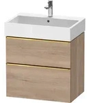 Duravit D-Neo Waschtischunterbau wandh&auml;ngend mit M&ouml;belgriff Gold poliert -...