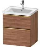 Duravit D-Neo Waschtischunterbau wandh&auml;ngend mit M&ouml;belgriff Gold poliert -...