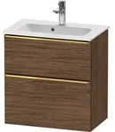 Duravit D-Neo Waschtischunterbau wandh&auml;ngend mit M&ouml;belgriff Gold poliert -...