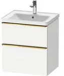 Duravit D-Neo Waschtischunterbau wandh&auml;ngend mit M&ouml;belgriff Gold poliert - Wei&szlig;