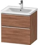 Duravit D-Neo Waschtischunterbau wandh&auml;ngend mit M&ouml;belgriff chrom - Nussbaum...
