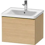 Duravit D-Neo Waschtischunterbau wandh&auml;ngend mit M&ouml;belgriff Gold poliert -...