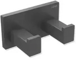 HEWI System 900 Q Doppel-Handtuchhaken - dunkelgrau perlglimmer tiefmatt