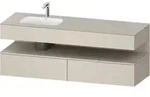Duravit Collection One Einbauwaschtisch mit Unterbau 1600mm - taupe supermatt