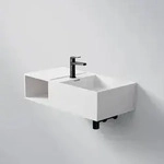 Steinberg Serie 443 Wandwaschtisch aus Solid Surface 800mm - wei&szlig; matt