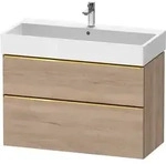 Duravit D-Neo Waschtischunterbau wandh&auml;ngend mit M&ouml;belgriff Gold poliert -...