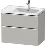 Duravit D-Neo Waschtischunterbau wandh&auml;ngend mit M&ouml;belgriff chrom - Betongrau...