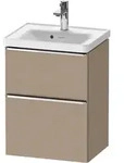 Duravit D-Neo Waschtischunterbau wandh&auml;ngend mit M&ouml;belgriff chrom - Leinen