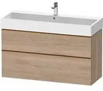 Duravit D-Neo Waschtischunterbau wandh&auml;ngend mit M&ouml;belgriff Bronze geb&uuml;rstet...