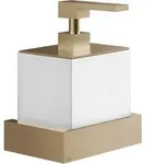 Gessi Rettangolo Wand-Seifenspender Beh&auml;lter wei&szlig; - warm bronze geb&uuml;rstet PVD